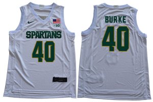 Men Michigan State Spartans NCAA #40 Braden Burke White Authentic Nike Stitched College Basketball Jersey KP32L66FL